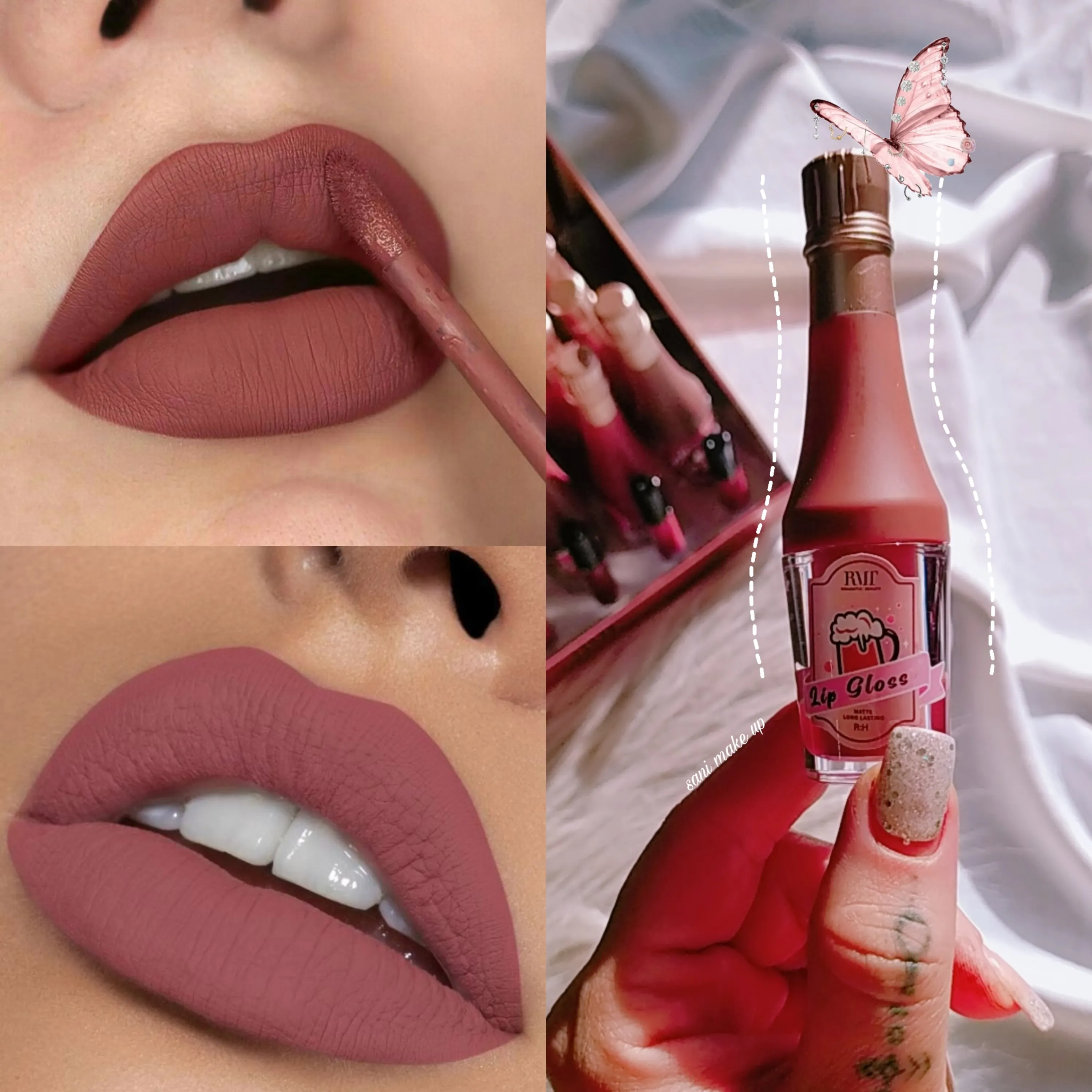 رژلب مات شامپاینی Lip gloss Romantic Beauty